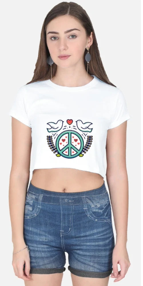 Love and Peace Women Crop Top