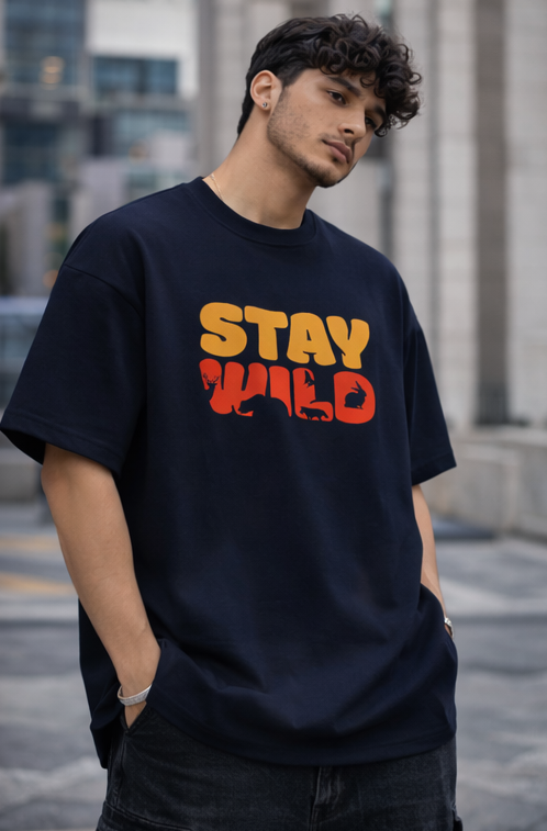 Stay Wild Unisex Oversized Tee